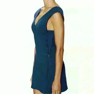 Free People Oslo twilight blue v-neck mini dress size M